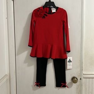 New Rare Edition Girls  2 Piece Pants Set. Dressy Holiday, Special Occasion set.